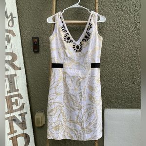 Black and Gold Lilly Pulitzer Cocktail Dress Size 4